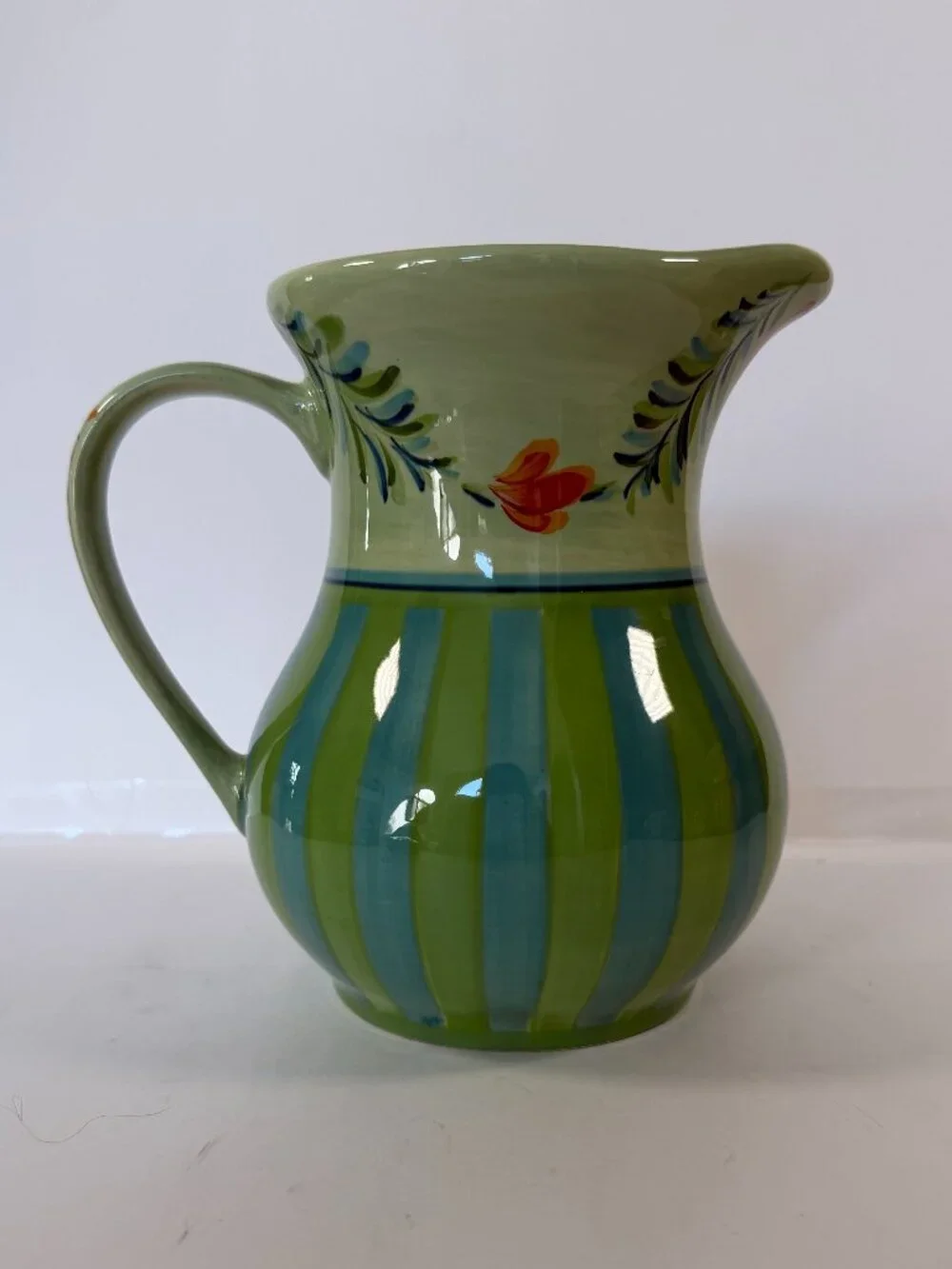 Southern Living at Home Gail Pittman Hand Painted Pitcher  - Provence/Green